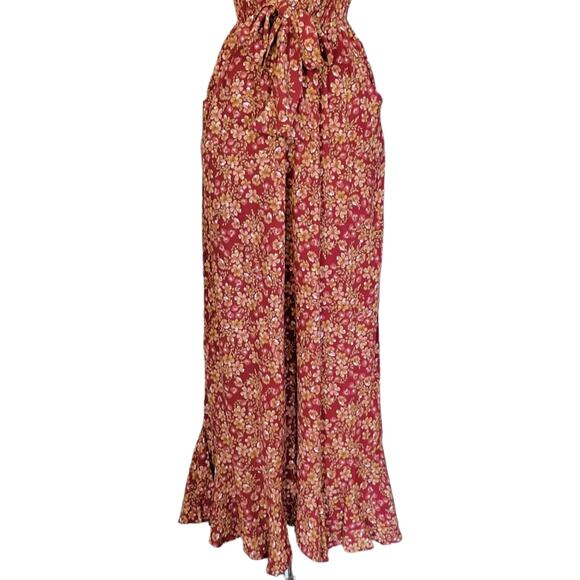 Kivari Quinn Tie Front Ruffle Jumpsuit Free People Capri Floral Jumpsuit - Picture 7 of 11